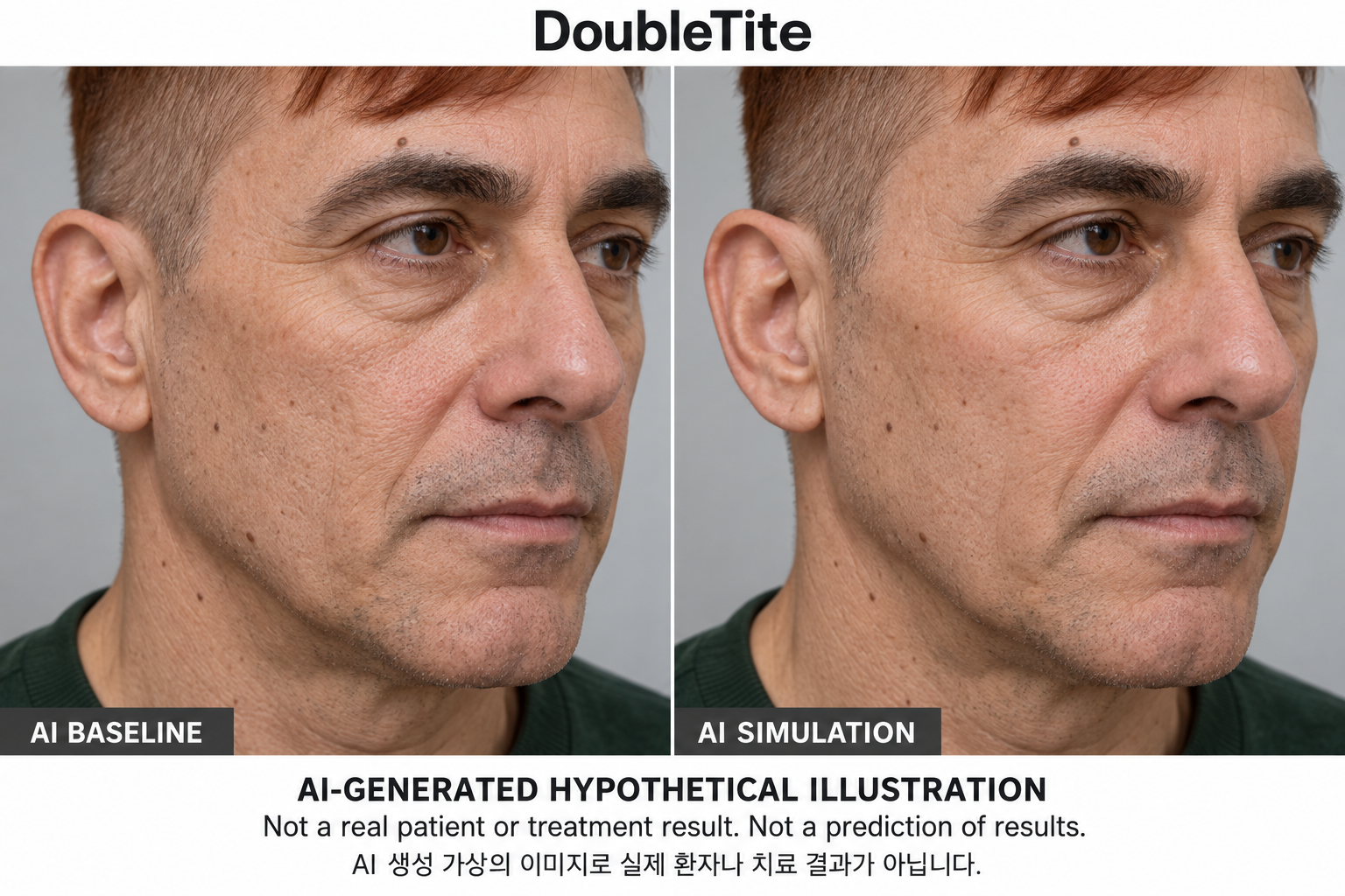 虛構AI示例,並非真實患者、治療結果或結果預測 — DoubleTite 微針電波