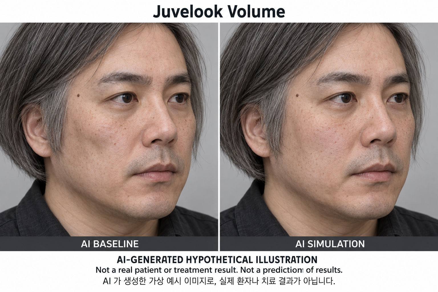虛構AI示例，並非真實患者、治療結果或結果預測 — Juvelook Volume