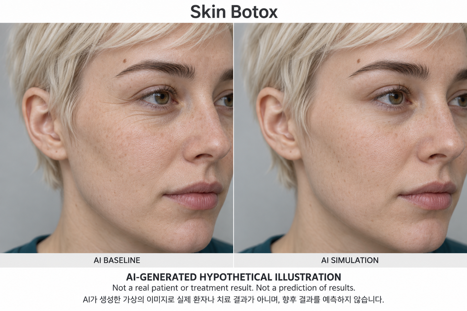 ภาพสมมติจาก AI ไม่ใช่ผู้ป่วยจริง ผลการรักษา หรือการคาดการณ์ — Skin Botox
