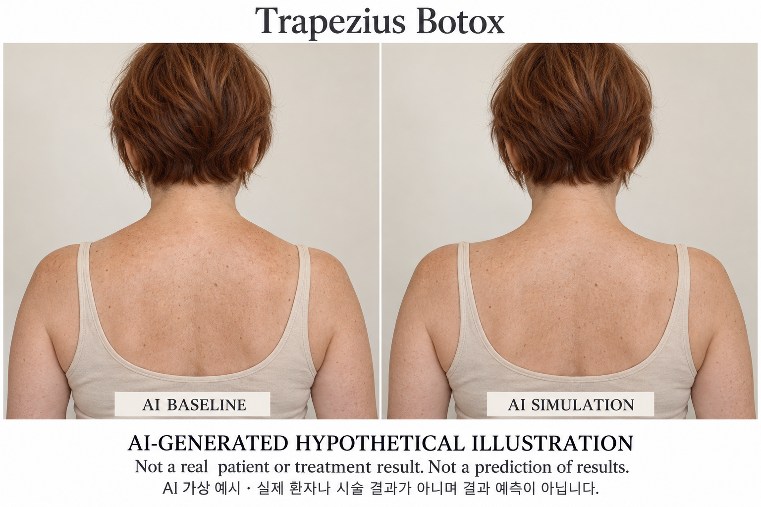 ภาพสมมติจาก AI ไม่ใช่ผู้ป่วยจริง ผลการรักษา หรือการคาดการณ์ — Trapezius Botox