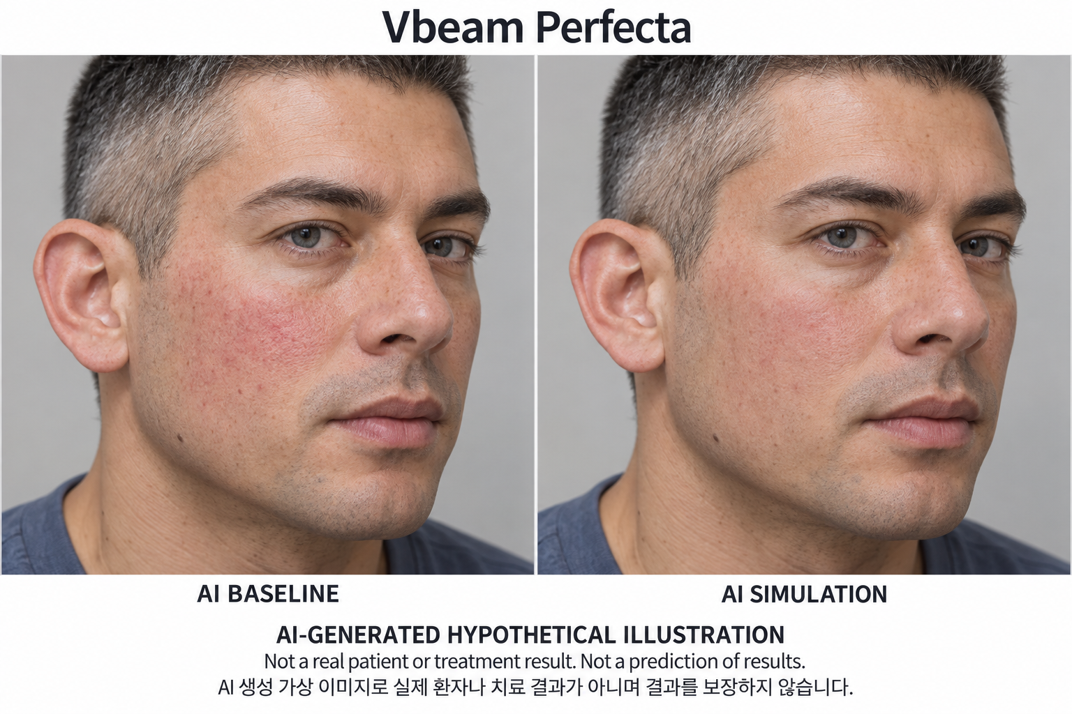 虛構AI示例,並非真實患者、治療結果或結果預測 — Vbeam Perfecta 染料雷射